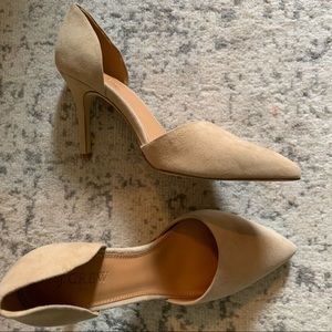 NWOT Jcrew Suede D'orsay nude pumps 7.5